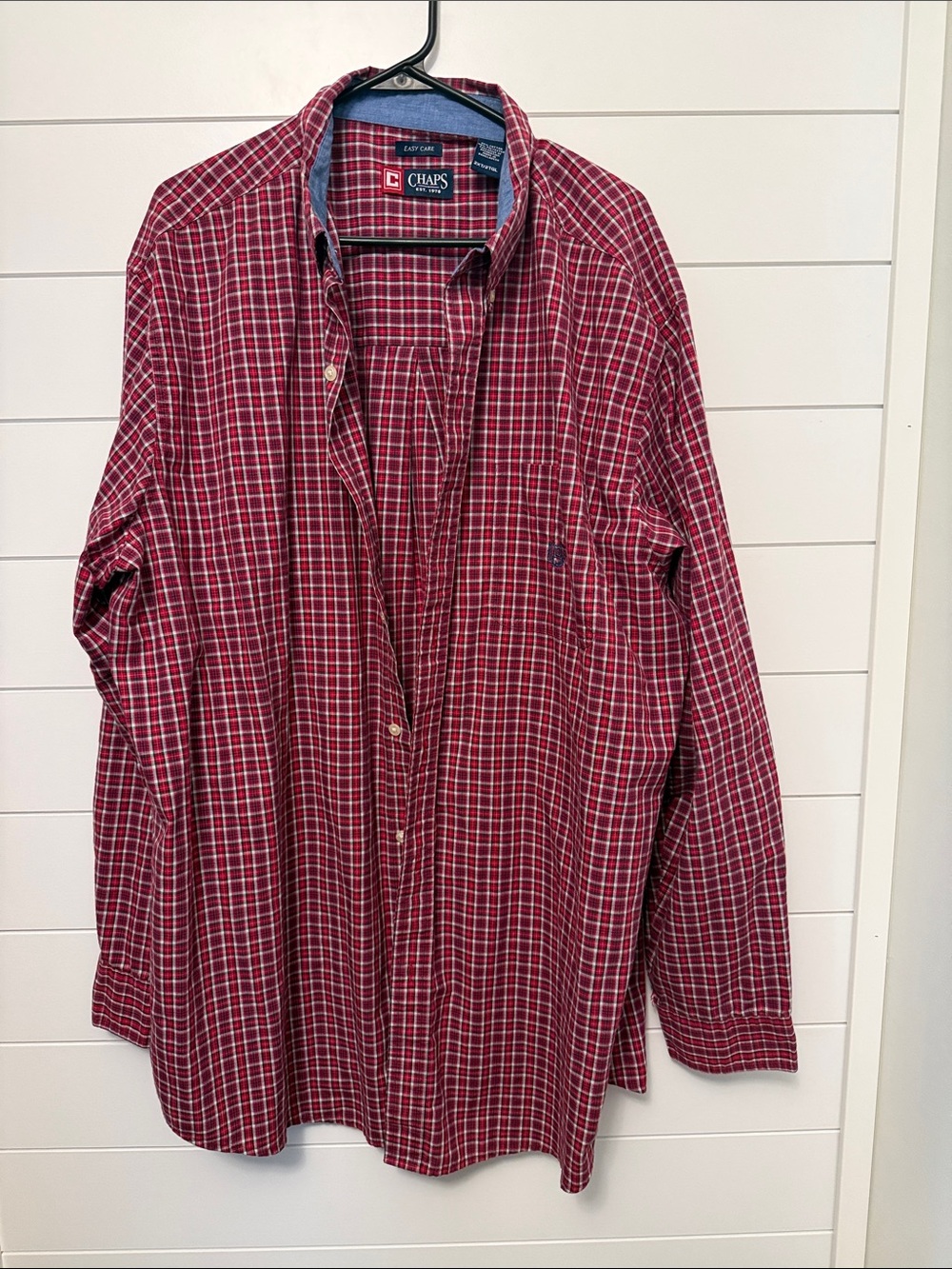 Chaps Men’s Red Plaid Button-Down Shirt